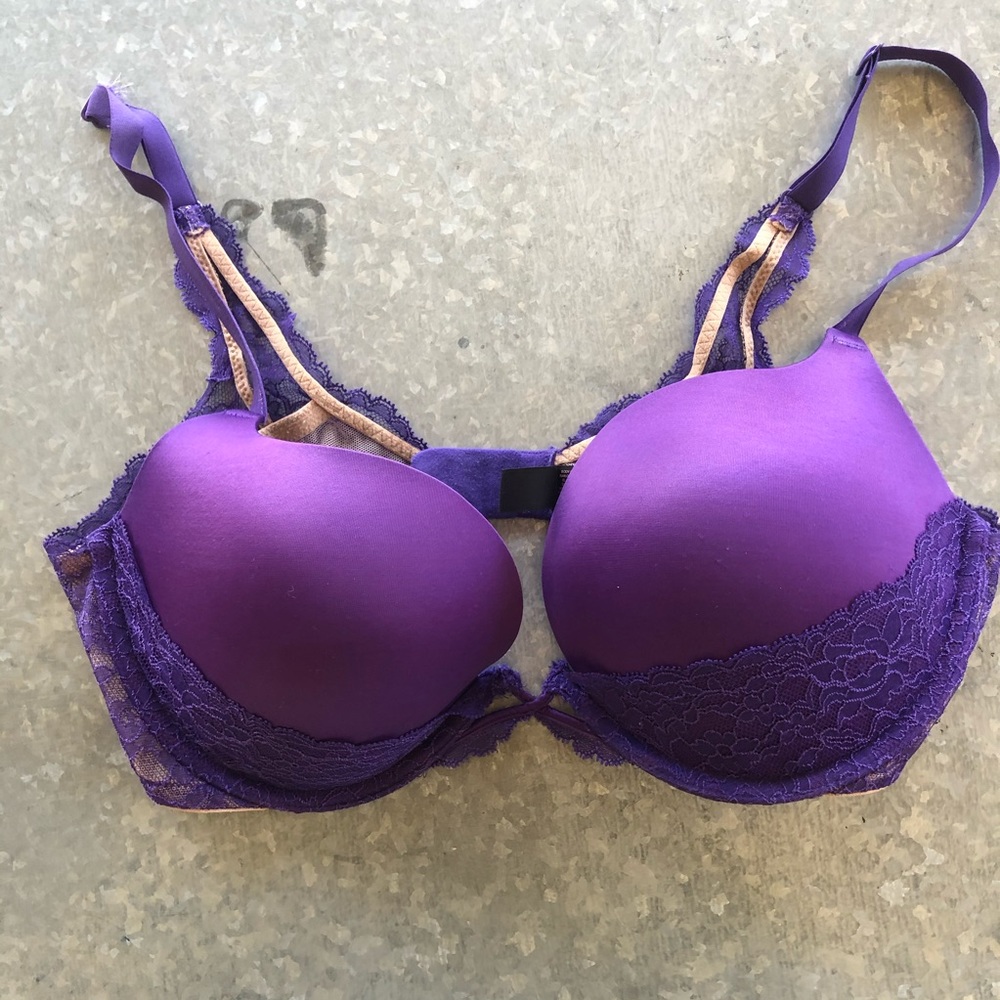 Victoria’s Secret Deep Purple Sateen & Lace Bra 36D